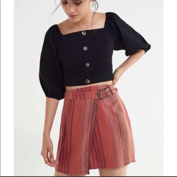 NWOT Urban Outfitters size XS Ventura striped buckle wrap skirt - Picture 11 of 12
